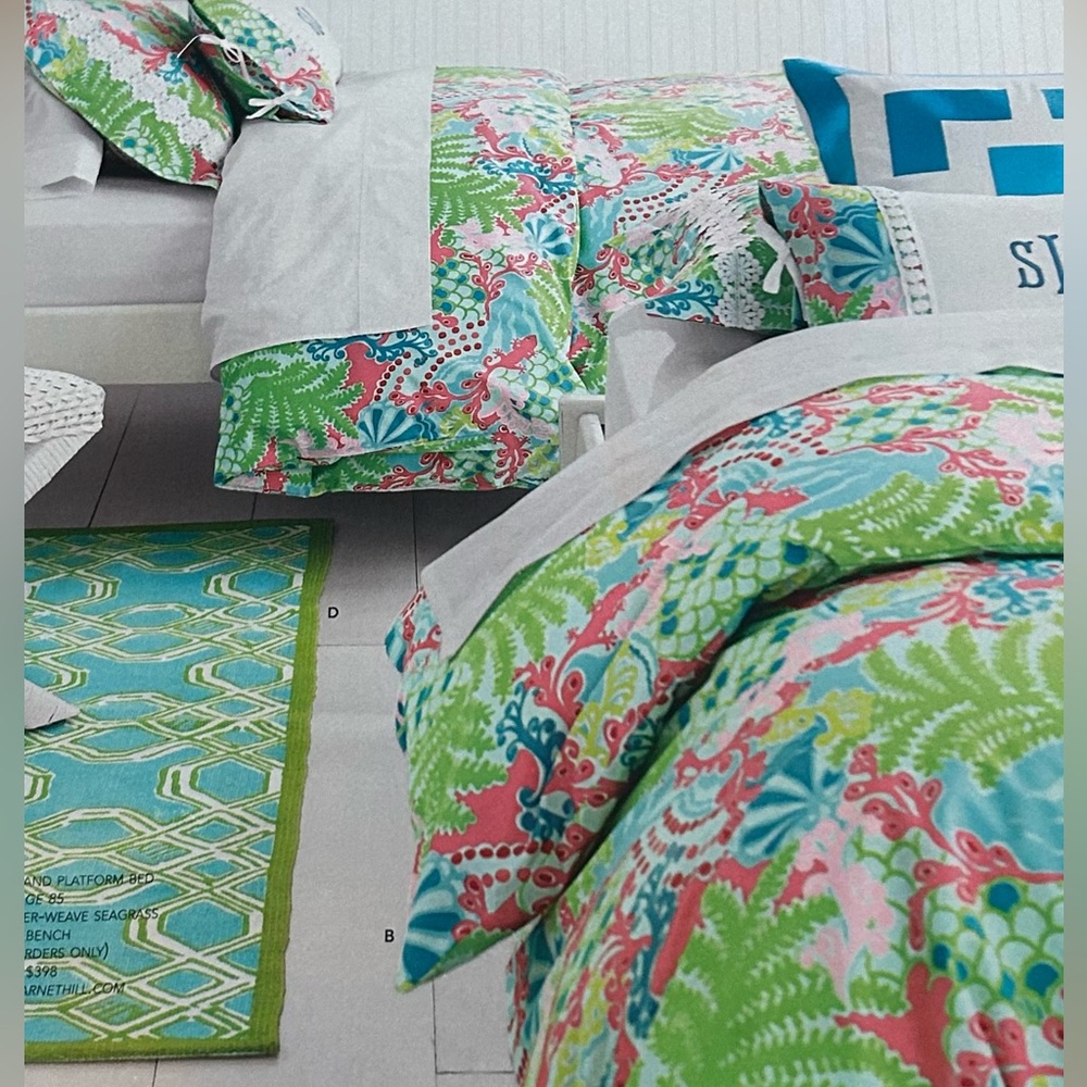 NWT Lilly Pulitzer for Garnet Hill Duvet Cover Twin Sz AND Standard Sham